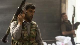 Rebel fighter in Aleppo, 28 September