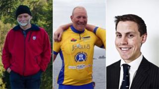 Stephen Holding (courtesy Bremex Mountaineering and Climbing Club), Vincent Kelly (PA) and Benjamin Ogden (courtesy Allen & Overy)