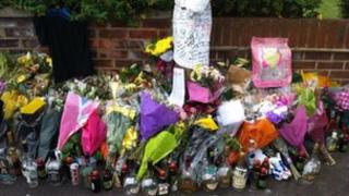 Shrine to Delaney Brown in Vincent Road, Luton