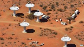 Antennas of the Askap project in Western Australia, sent out 5 October 2012