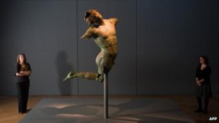 Bronze statue entitled "dancing satyr"