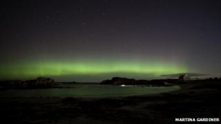 Aurora over harbour