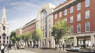 London Fruit and Wool Exchange artist's impression