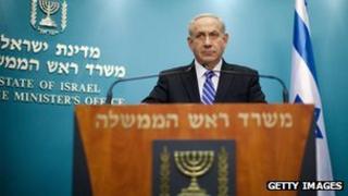 Benjamin Netanyahu talking on Israeli television on Tuesday 9 October