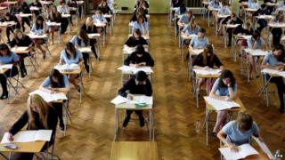 Students sitting exam