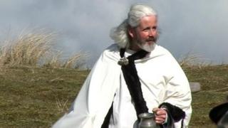Local actor Colin Retallick as St Piran