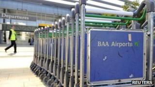 Luggage trolleys at Heathrow