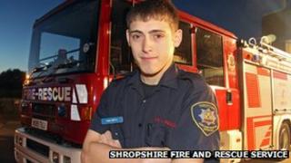 Sam Smith, retained firefighter with Shropshire Fire and Rescue Service
