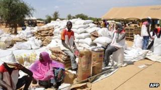 Malian refugees on October 21, 2012 at the Mentao refugee camp in Burkina Faso