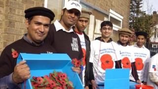 Men with poppies