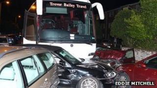 Crash scene in Downview Road, Worthing
