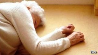 elderly lady who has fallen