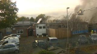 Catherine Junior School on fire