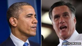 Obama and Romney composite