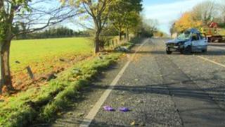 Crash scene in Portadown