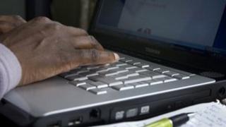 Man using laptop
