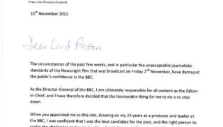 Extract from George Entwistle's resignation letter