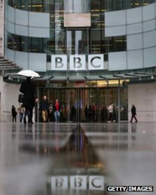 The forecourt of New Broadcasting House in London