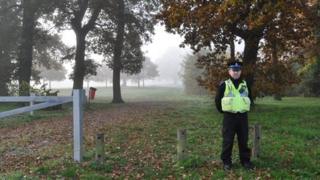 Police officer at Chantry Park in Ipswich