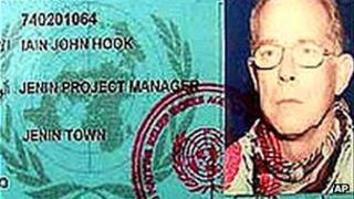 Iain Hook's UN identity card