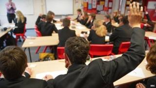 Pupil with hand up