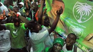 Supporters of Sierra Leone's People Party in Freetown on 15 November 2012