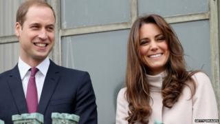 Prince William, the Duke of Cambridge, with his wife Kate Middleton, the Duchess of Cambridge, in the city of Cambridge