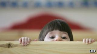 A little girl at a Russian orphanage for children with HIV (file image)