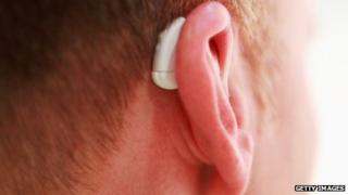 Man wearing hearing aid