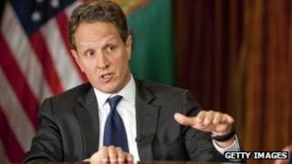Treasury Secretary Timothy Geithner answers questions about averting the "fiscal cliff", file pic from CBS News, 30 November 2012