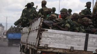 Congolese soldiers in Goma