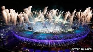 Fireworks at the Olympics opening ceremony