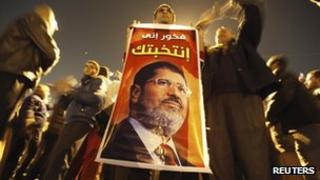 Supporters of Egypt's President Mohammed Morsi, Cairo, 10 December 2012