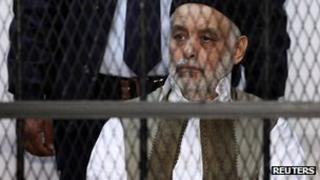 Al-Baghdadi al-Mahmoudi on trial in Tripoli, 10 December 2012