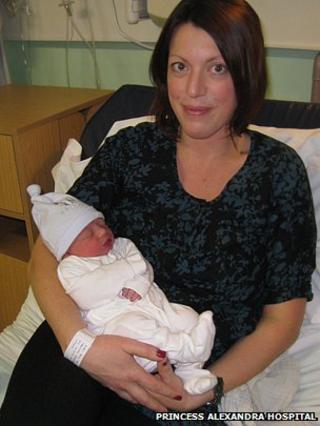 Hannah MacLennan and baby Oliver
