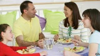 Family eating together