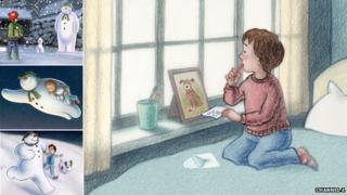 Scenes from The Snowman and The Snowdog, bedroom scene by Roger Mainwood
