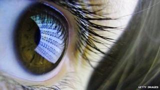 Eye with computer code