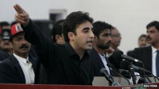 Bilawal Bhutto Zardari makes a speech