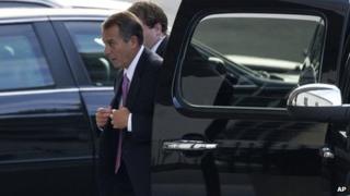 House Speaker John Boehner of Ohio arrives at the White House in Washington, 28 December 2012