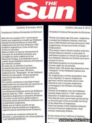 The advert that was placed in the Buenos Aires Herald