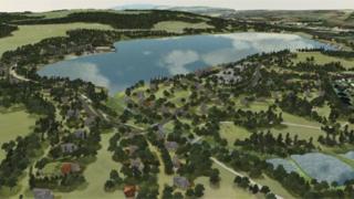 Argraff arlunydd o'r parc gwledig arfaethedig
