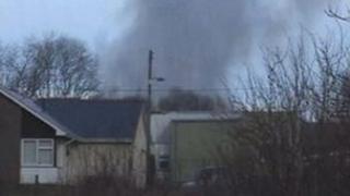 Smoke from the fire in Nantyglo