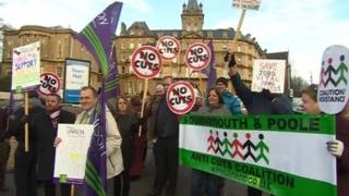 Protests at Bournemouth Town Hall