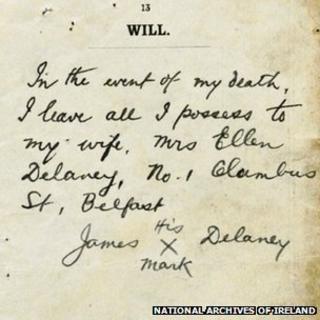 James Delaney from Belfast marked his will with an X