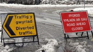 Road closed signs