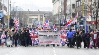 Flag protest in Belfast city centre