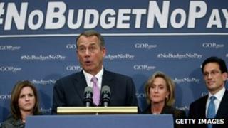 Speaker of the House John Boehner speaks to reporters after a House GOP Conference meeting at the US Capitol 22 January 2013