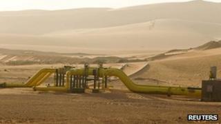 Gas pipe near Zarzaitine in In Amenas on 22/1/13