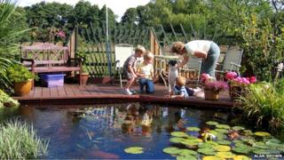Pond at Alan and Linda Brown's home in Thetford, Norfolk
